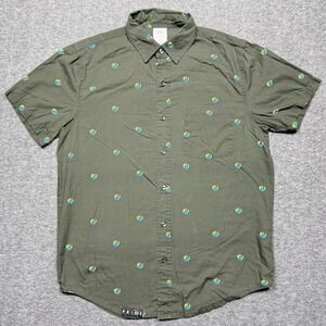 Disney Pride Shirt Mens Small Green Star‎ Wars Rainbow Hawaiian Button Up Camp S